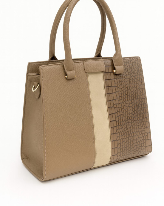 ΤΣΑΝΤΑ COFFEE ΜΕ CROCO ΛΕΠΤΟΜΕΡΕΙΑ ΓΥΝΑΙΚΕΙΑ